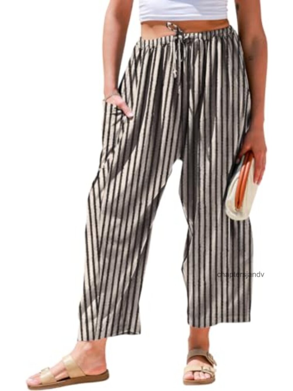Womens Linen Wide Leg Pants Casual Loose Palazzo Harem Pants
